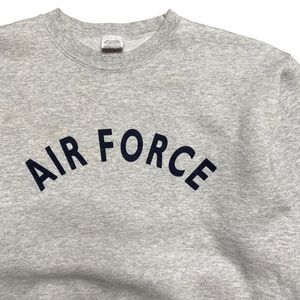 Air Force Vintage Crew Neck Pullover Sweatshirt Marled Gray Made In USA 90s
